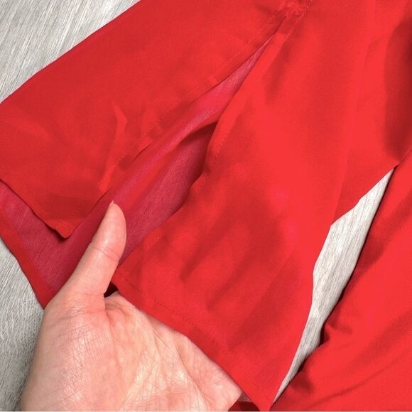 Red Printed Blouse 2X - Picture 3 of 7